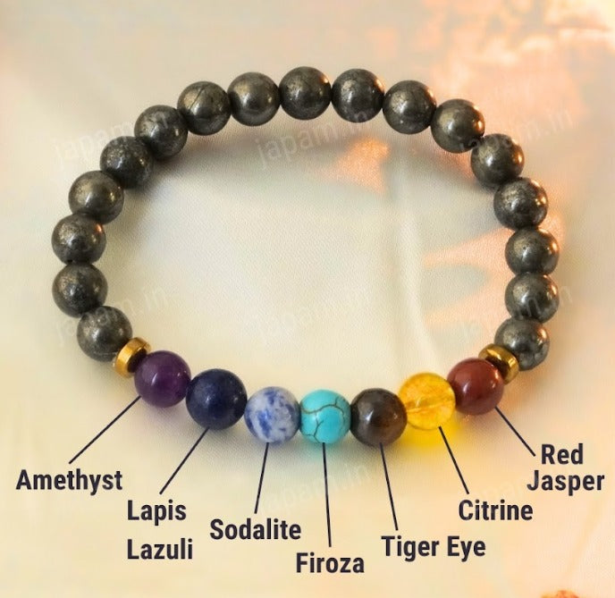 Pyrite 7 Chakra Bracelet