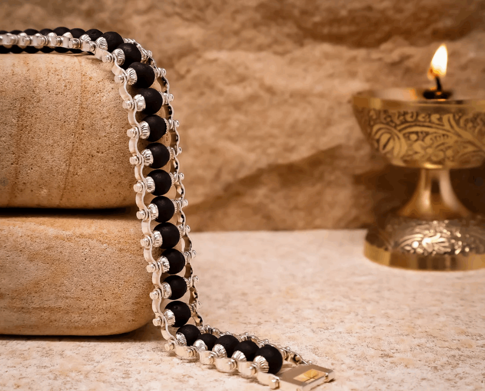 Silver Plated Karungali Bracelet