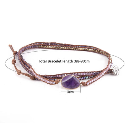 RH Fashion Handma Bohemian Jewelry Boho Bracelet Mixed Natural Stones Charm 5 Strands Wrap Bracelets Gift DropShipping