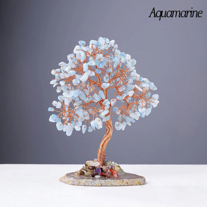 1PC Natural Crystal Irregular Agate Plate Base Macadam Large Size Tree Copper Wire Hand Woven Household Supplies Decoration