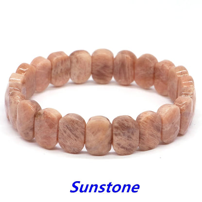 8x14mm New Natural Cut Square Beads Strand Elastic Bracelets Amethyst Healing Crystal Energy Rectangle Bangle Women Jewelry Gift