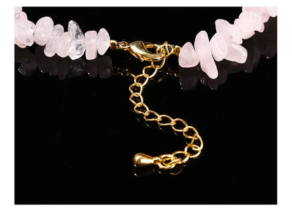 Change Better Natural Pink Quartz 3-5mm Irregualr Gravel Stone Strand Bracelet Women Trendy Chip Bead Energy Healing Jewelry