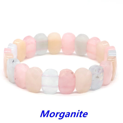 8x14mm New Natural Cut Square Beads Strand Elastic Bracelets Amethyst Healing Crystal Energy Rectangle Bangle Women Jewelry Gift