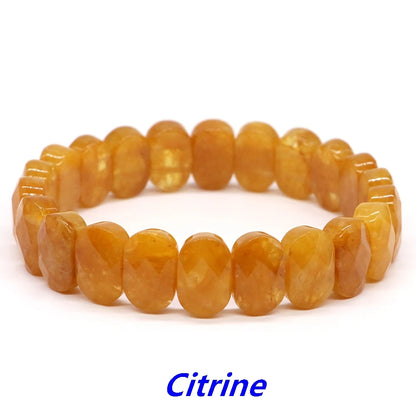 8x14mm New Natural Cut Square Beads Strand Elastic Bracelets Amethyst Healing Crystal Energy Rectangle Bangle Women Jewelry Gift