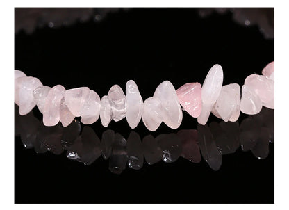 Change Better Natural Pink Quartz 3-5mm Irregualr Gravel Stone Strand Bracelet Women Trendy Chip Bead Energy Healing Jewelry