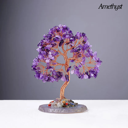 1PC Natural Crystal Irregular Agate Plate Base Macadam Large Size Tree Copper Wire Hand Woven Household Supplies Decoration