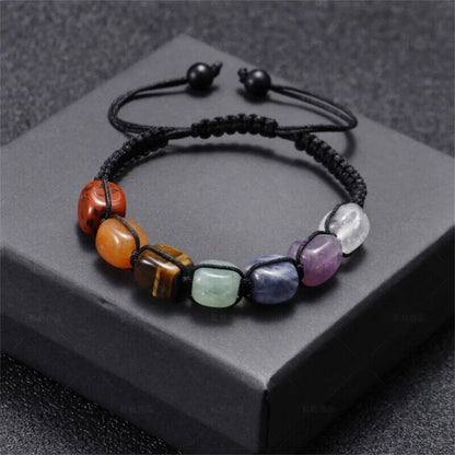 7 Chakra Bracelets Reiki Natural Stone Braided Bracelet Men Women Crystal Healing Anxiety Jewellery Adjustable Rope Accessories