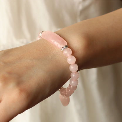 Love Link Adjustable Rose Quartz Bracelet