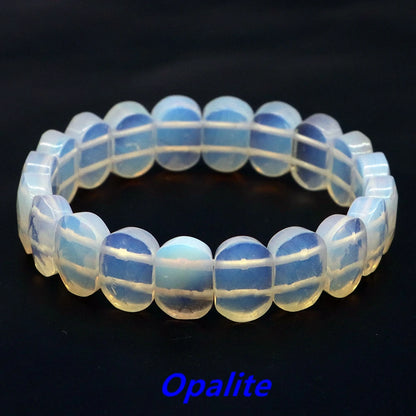 8x14mm New Natural Cut Square Beads Strand Elastic Bracelets Amethyst Healing Crystal Energy Rectangle Bangle Women Jewelry Gift