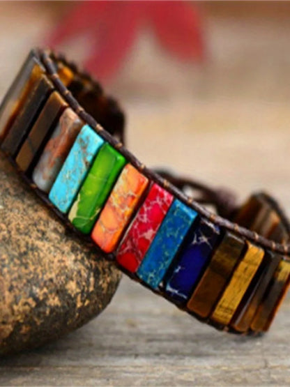 Creative Retro Turquoise Hand Woven Bracelet Bohemian Style Daily Vacation Casual Accessories