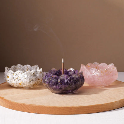 1set Natural Crystal Dropper Resin Reiki Stone Candle Base Aromatherapy  Cornucopia Healing Meditation Decoration Gift Box Set