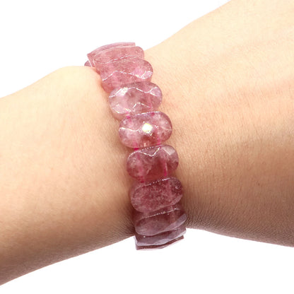 8x14mm New Natural Cut Square Beads Strand Elastic Bracelets Amethyst Healing Crystal Energy Rectangle Bangle Women Jewelry Gift