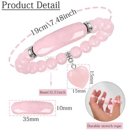 Love Link Adjustable Rose Quartz Bracelet