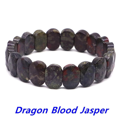 8x14mm New Natural Cut Square Beads Strand Elastic Bracelets Amethyst Healing Crystal Energy Rectangle Bangle Women Jewelry Gift