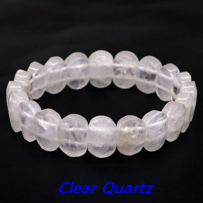 8x14mm New Natural Cut Square Beads Strand Elastic Bracelets Amethyst Healing Crystal Energy Rectangle Bangle Women Jewelry Gift