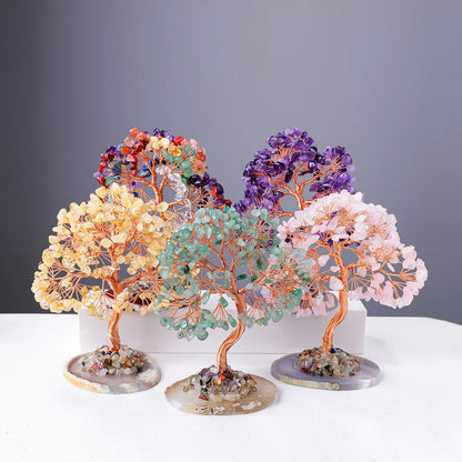 1PC Natural Crystal Irregular Agate Plate Base Macadam Large Size Tree Copper Wire Hand Woven Household Supplies Decoration