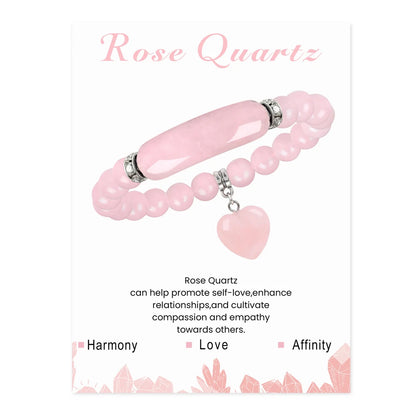 Love Link Adjustable Rose Quartz Bracelet