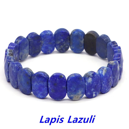 8x14mm New Natural Cut Square Beads Strand Elastic Bracelets Amethyst Healing Crystal Energy Rectangle Bangle Women Jewelry Gift