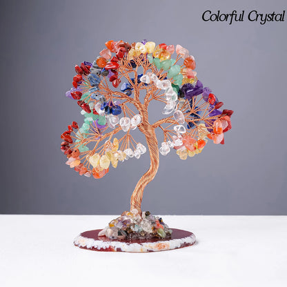 1PC Natural Crystal Irregular Agate Plate Base Macadam Large Size Tree Copper Wire Hand Woven Household Supplies Decoration