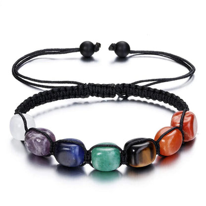 7 Chakra Bracelets Reiki Natural Stone Braided Bracelet Men Women Crystal Healing Anxiety Jewellery Adjustable Rope Accessories